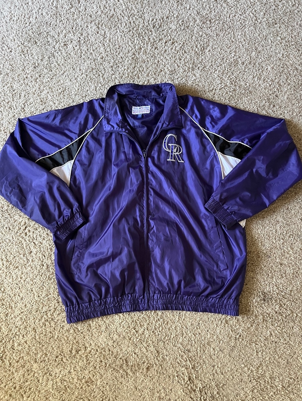 MLB Colorado Rockies Purple Windbreaker Jacket Size XXL